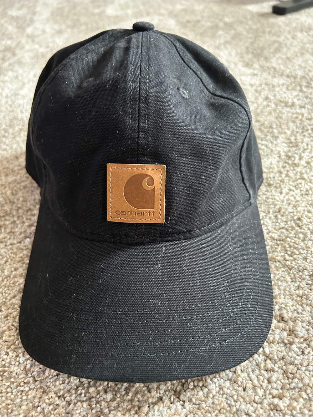 Carhartt Black Canvas Cap with Brown Logo Patch